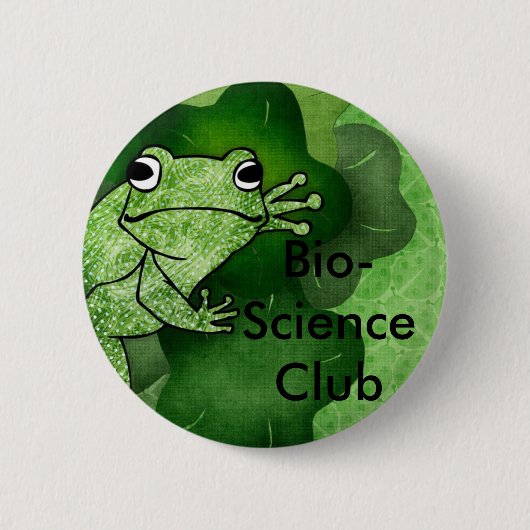 Badge Rond 5 Cm grenouille, club de biosciences (Devant)
