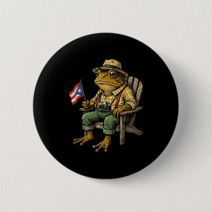 Badge Rond 5 Cm Grenouille coqui drôle drapeau de Porto Rico taino