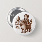 Badge Rond 5 Cm Grenouille Cowboy (Devant & derrière)