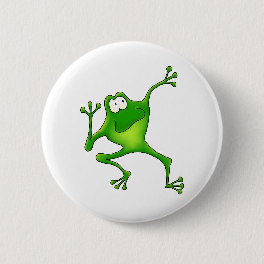 Badge Rond 5 Cm Grenouille d'aérobic (Devant)