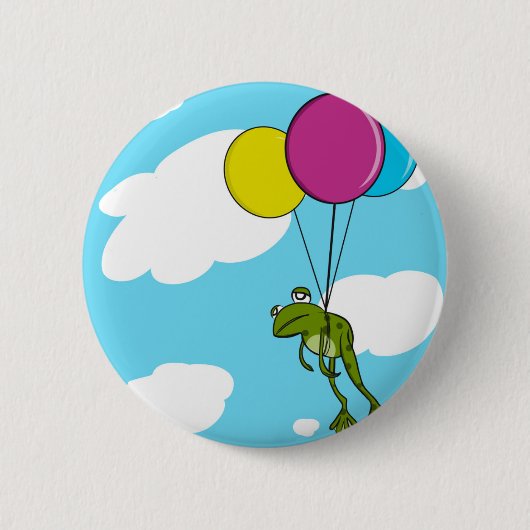 Badge Rond 5 Cm Grenouille dans le ciel (Devant)