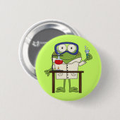 Badge Rond 5 Cm Grenouille dans le laboratoire de la Science (Devant & derrière)
