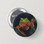 Badge Rond 5 Cm Grenouille d'arbre (Devant & derrière)