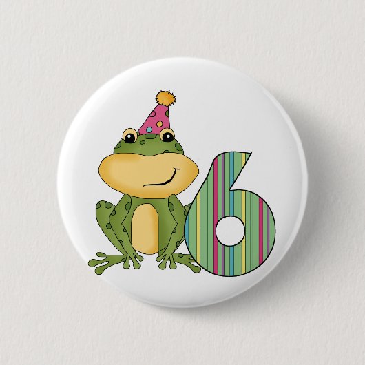 Badge Rond 5 Cm Grenouille de fête 6e anniversaire T-shirts et cad (Devant)