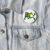 Badge Rond 5 Cm Grenouille de Noël (En situation)
