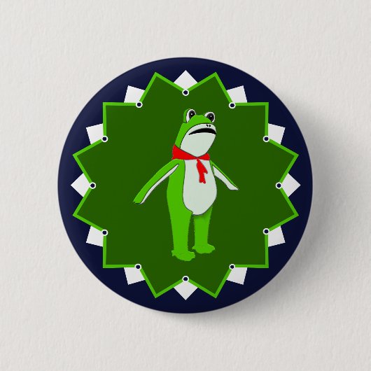 Badge Rond 5 Cm Grenouille de protestation contre les rois (Devant)