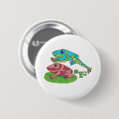 Badge Rond 5 Cm Grenouille de saut (Devant & derrière)