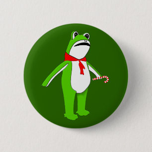 Badge Rond 5 Cm Grenouille de vacances de Noël