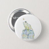 Badge Rond 5 Cm Grenouille d'observation des étoiles (Devant & derrière)