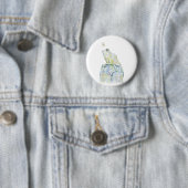 Badge Rond 5 Cm Grenouille d'observation des étoiles (En situation)