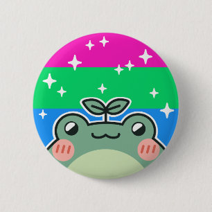 Badge Rond 5 Cm Grenouille drapeau de la Fierté LGBT polysexuelle