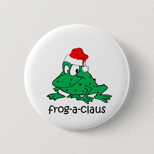 Badge Rond 5 Cm Grenouille drôle de Noël (Devant)