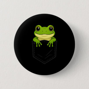 Badge Rond 5 Cm Grenouille drôle regardant dans Cket Amoureux des