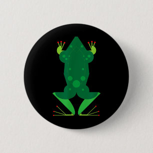 Badge Rond 5 Cm Grenouille géométrique Graphique animal minimalist