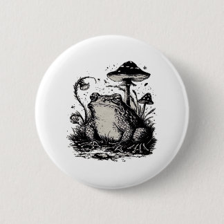 Badge Rond 5 Cm Grenouille Goblincore Design Minimaliste Classique