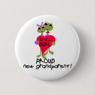 Badge Rond 5 Cm Grenouille grand-parent de chemises et cadeaux pou