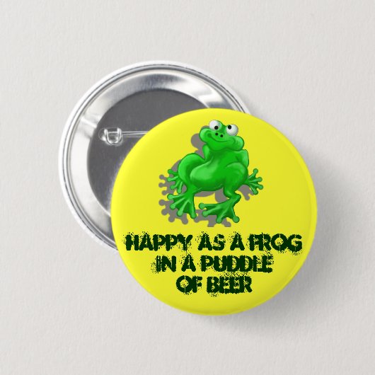 Badge Rond 5 Cm grenouille heureuse (Devant & derrière)