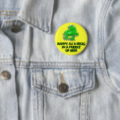 Badge Rond 5 Cm grenouille heureuse (En situation)