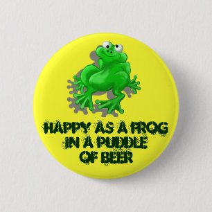 Badge Rond 5 Cm grenouille heureuse