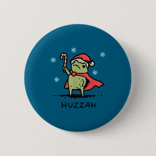 Badge Rond 5 Cm Grenouille Huzzah Chevalier Grenouille Épée Drôle