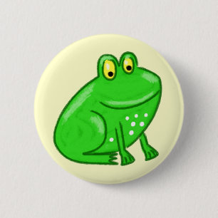 Badge Rond 5 Cm Grenouille mignonne de bande dessinée