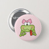 Badge Rond 5 Cm Grenouille mignonne de fille de Toadally (Devant & derrière)