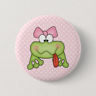Badge Rond 5 Cm Grenouille mignonne de fille de Toadally
