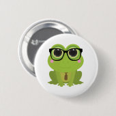 Badge Rond 5 Cm Grenouille Nerd (Devant & derrière)