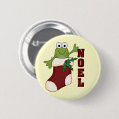 Badge Rond 5 Cm Grenouille Noel Tshirts et cadeaux de vacances (Devant & derrière)