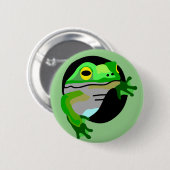 Badge Rond 5 Cm Grenouille verte (Devant & derrière)