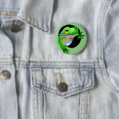 Badge Rond 5 Cm Grenouille verte (En situation)