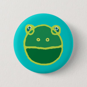 Badge Rond 5 Cm grenouille verte