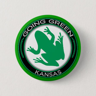 Badge Rond 5 Cm Grenouille verte allante du Kansas