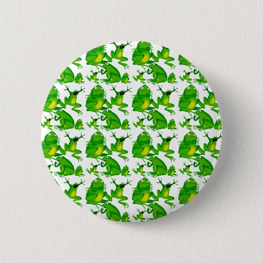 Badge Rond 5 Cm Grenouilles effrayées curieuses folles d'émotions (Devant)