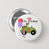 Badge Rond 5 Cm Grenouilles Mod 1er anniversaire (Devant & derrière)