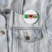 Badge Rond 5 Cm Grenouilles Peace Love (En situation)