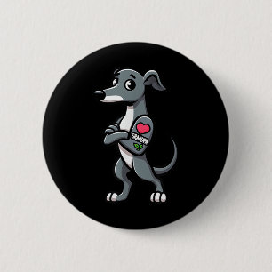 Badge Rond 5 Cm Greyhound I Love Grand-père Funny Chien Tattoo