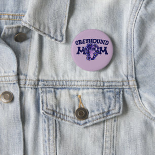Badge Rond 5 Cm Greyhound Maman mignonne Violet Gryhounds adoption