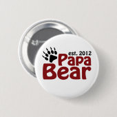 Badge Rond 5 Cm griffe d'ours de papa 2012 (Devant & derrière)