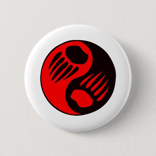Badge Rond 5 Cm Griffe d'ours Yin Yang (Devant)