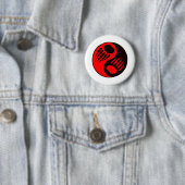 Badge Rond 5 Cm Griffe d'ours Yin Yang (En situation)