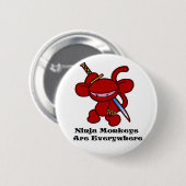 Badge Rond 5 Cm Griffe rouge de Ninja (Devant & derrière)