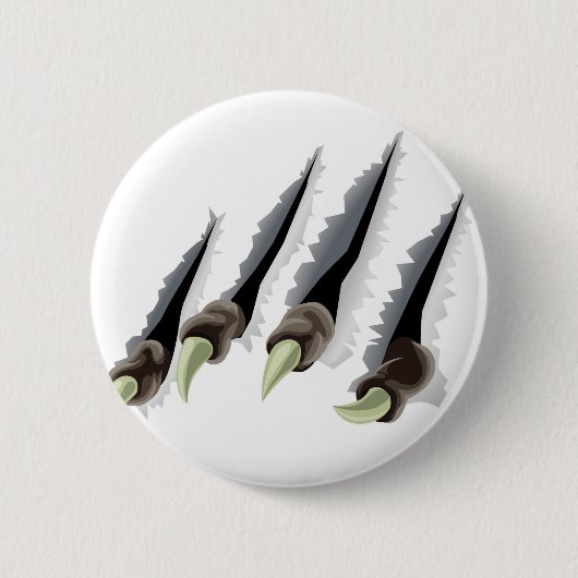 Badge Rond 5 Cm Griffes de créature déchirant par l'arrière - plan (Devant)