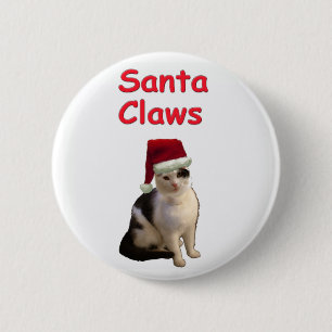 Badge Rond 5 Cm Griffes de Père Noël