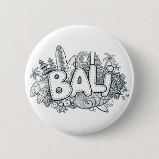 Badge Rond 5 Cm Griffonnage de Bali