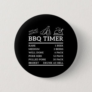 Badge Rond 5 Cm Grill Drôle Dire Bbq Timer Bbq Bière Grill Papa Ba