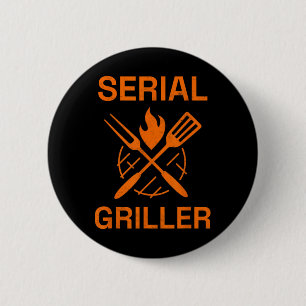 Badge Rond 5 Cm Griller série Grill Grill Grill Master Smoker Co