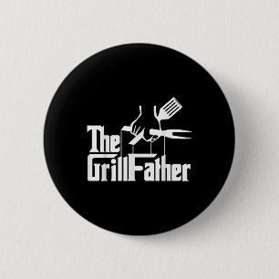 Badge Rond 5 Cm Grillfather Barbecue Barbecue Grill Master Smoke M