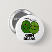 Badge Rond 5 Cm Grim Haricots Fruits de légumes amusants (Devant & derrière)