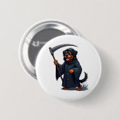 Badge Rond 5 Cm Grimper Reaper Rottweiler Chien (Devant & derrière)